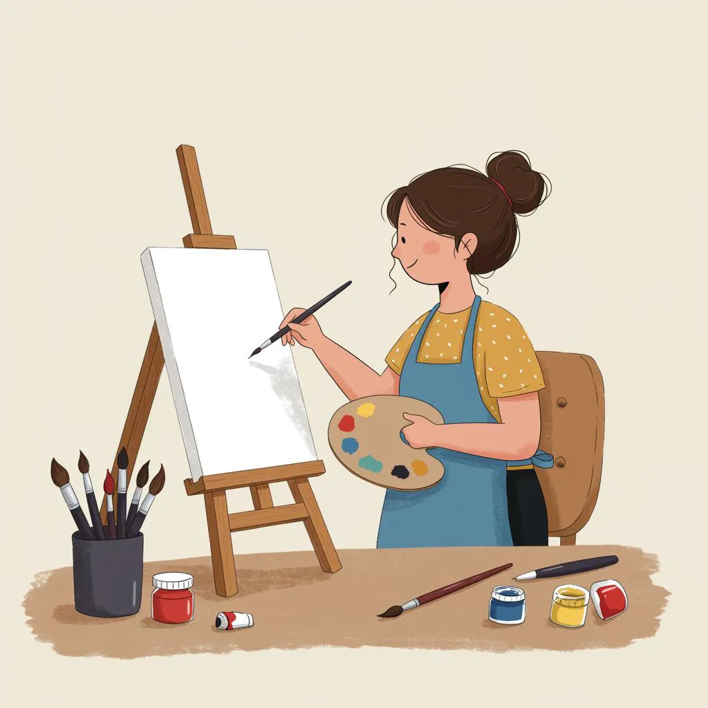 Illustration of an artist