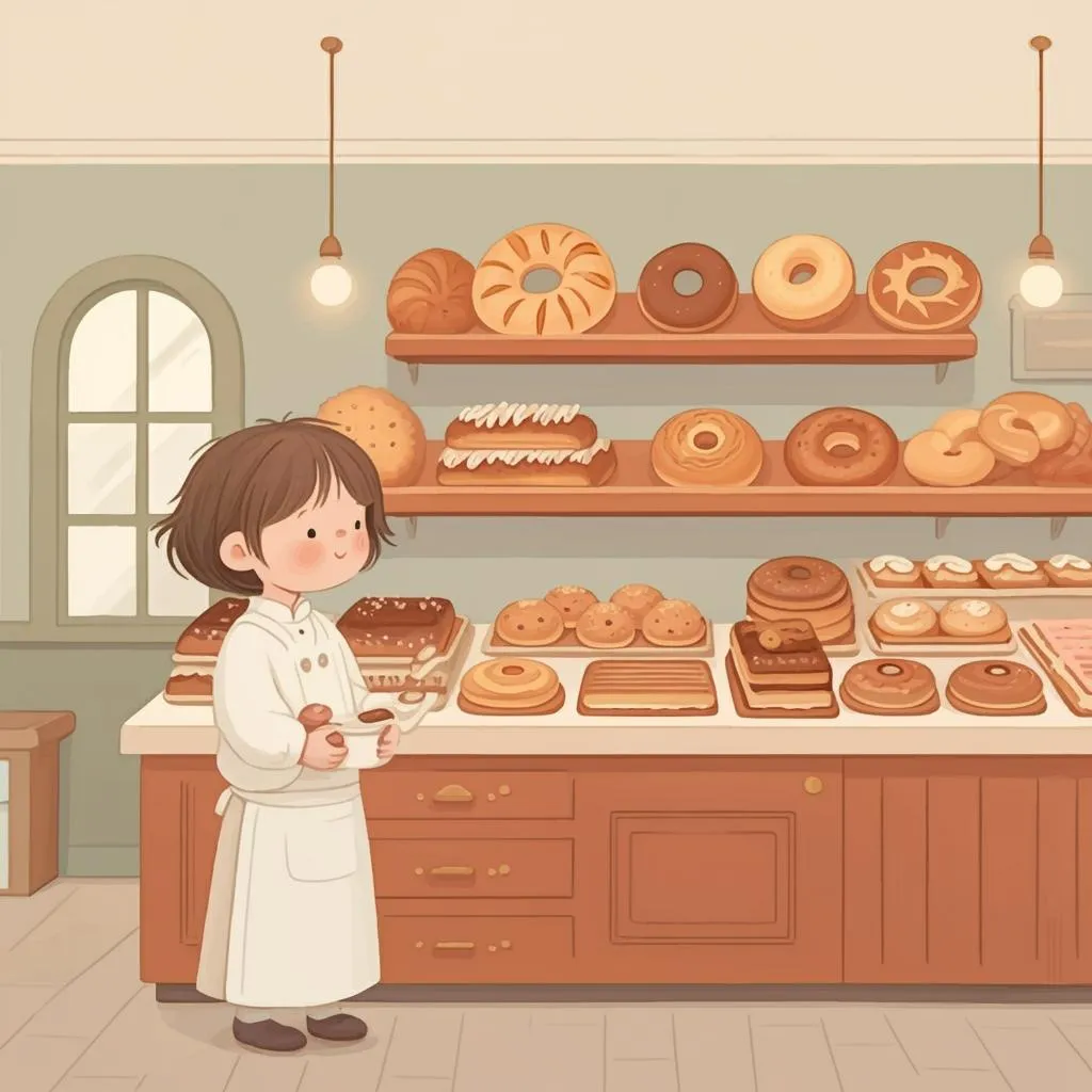 Illustration of a bakery