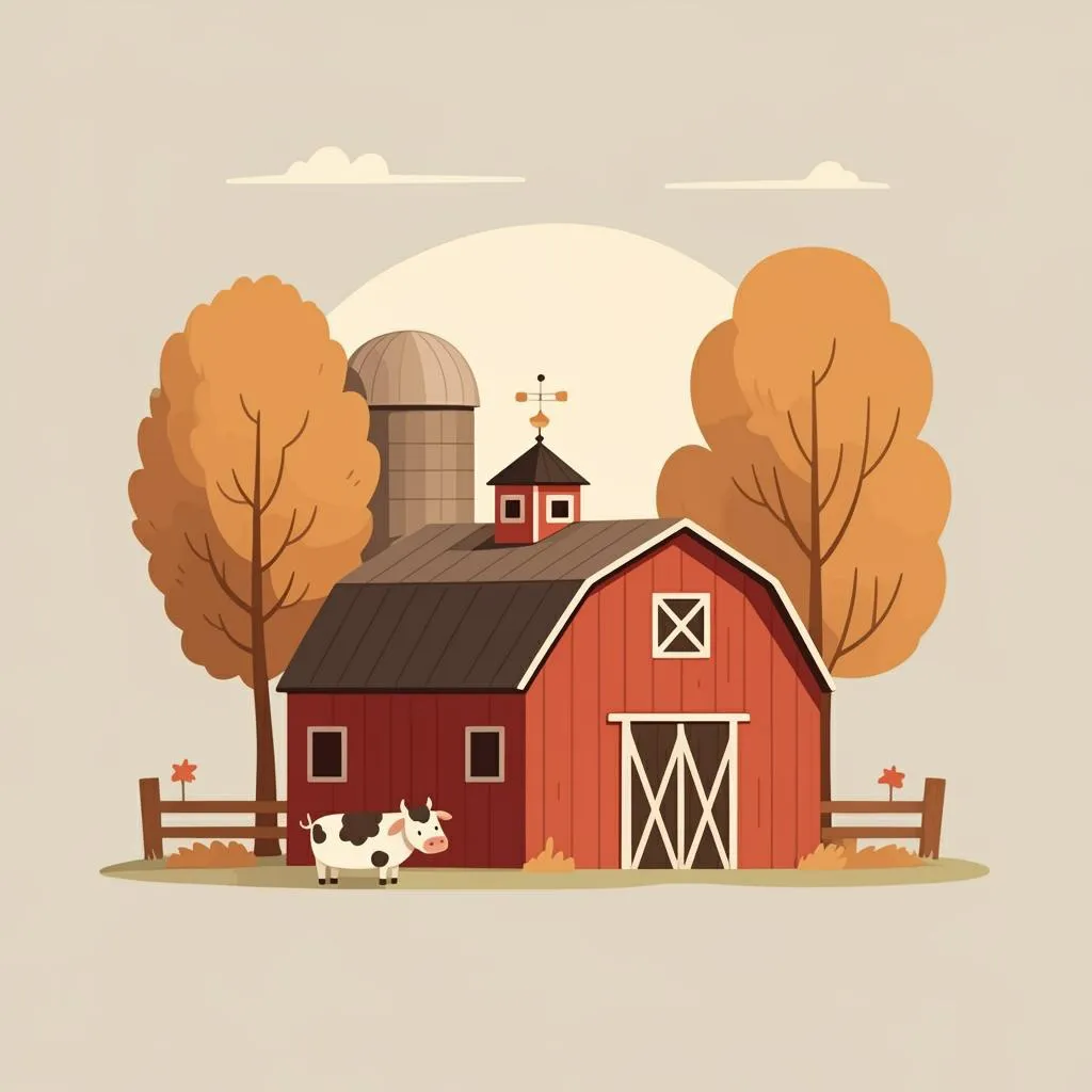 Illustration of a barn
