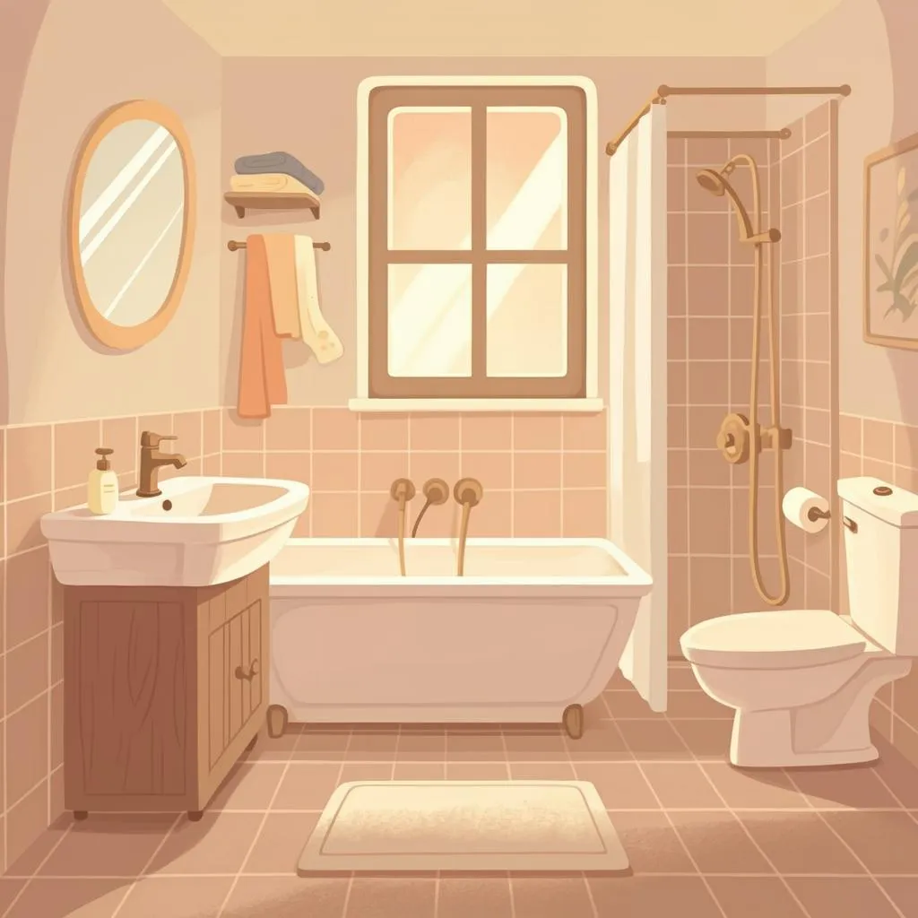 Illustration of a bathroom