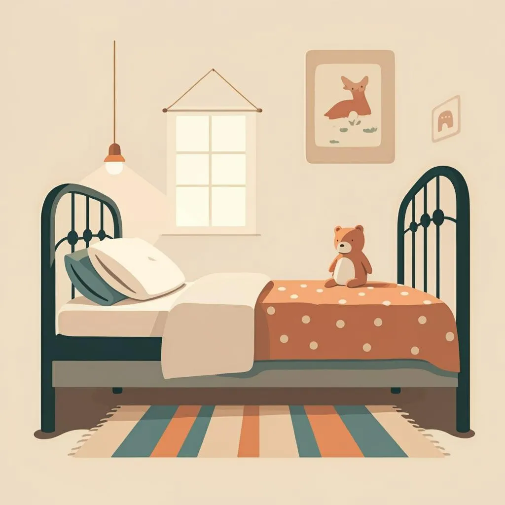 Illustration of a bed