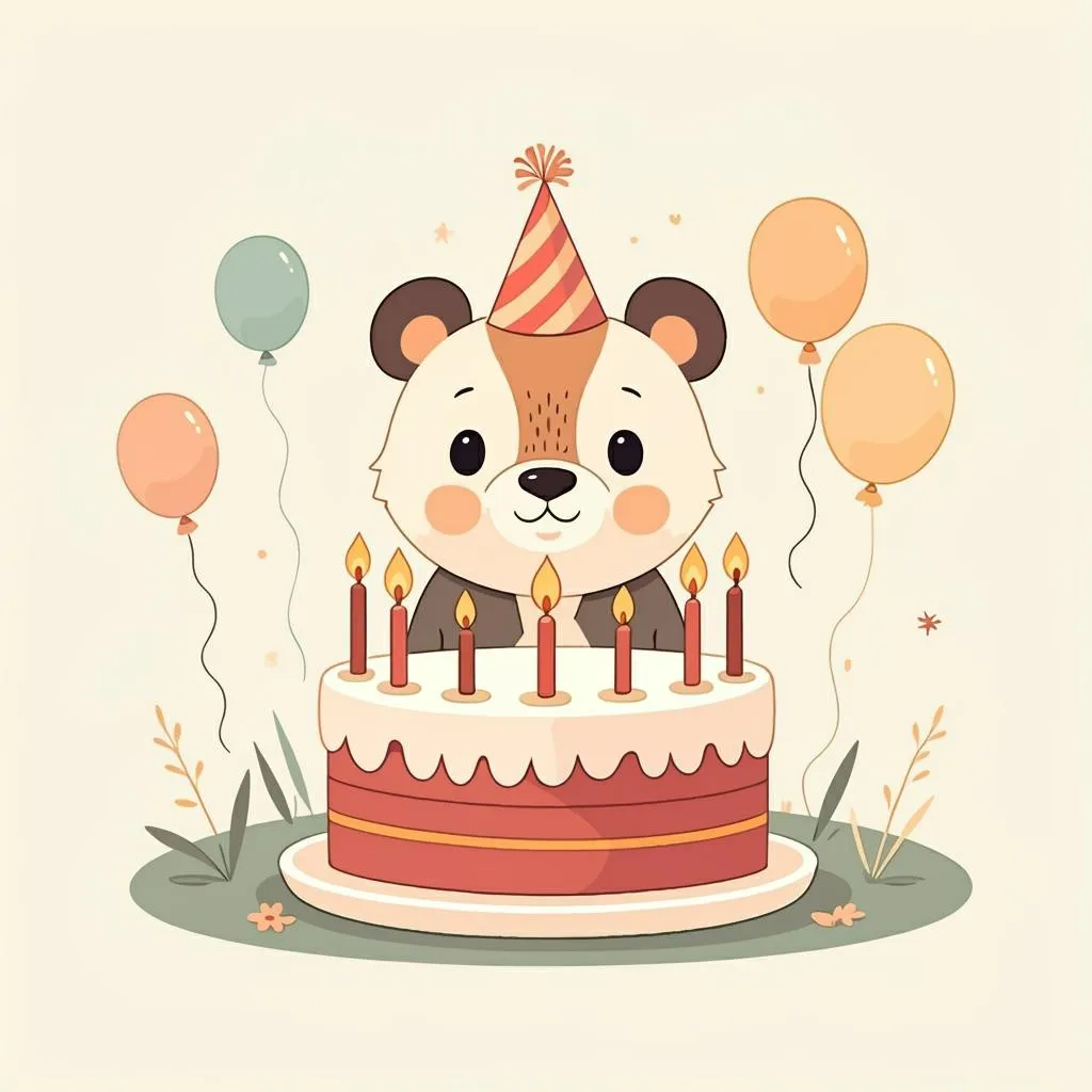 Illustration of a birthday celebration