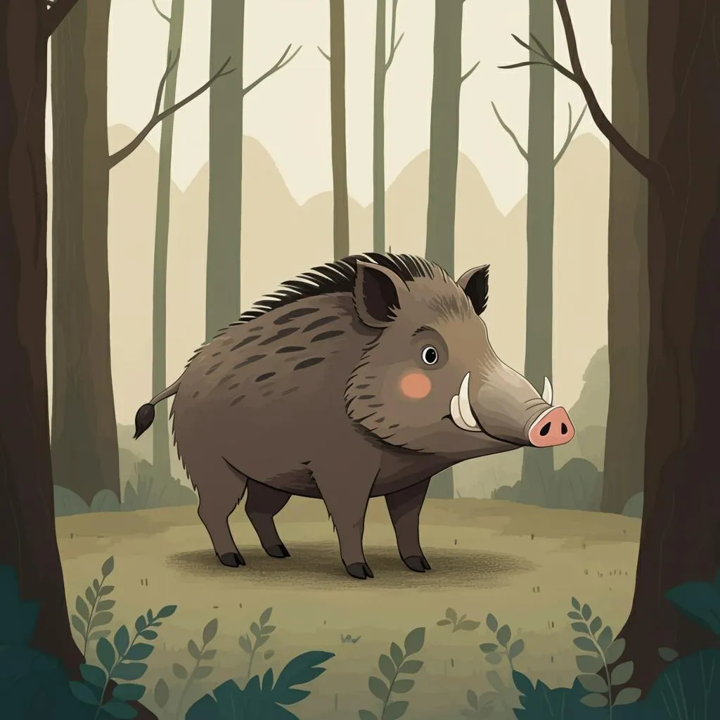 Illustration of a boar