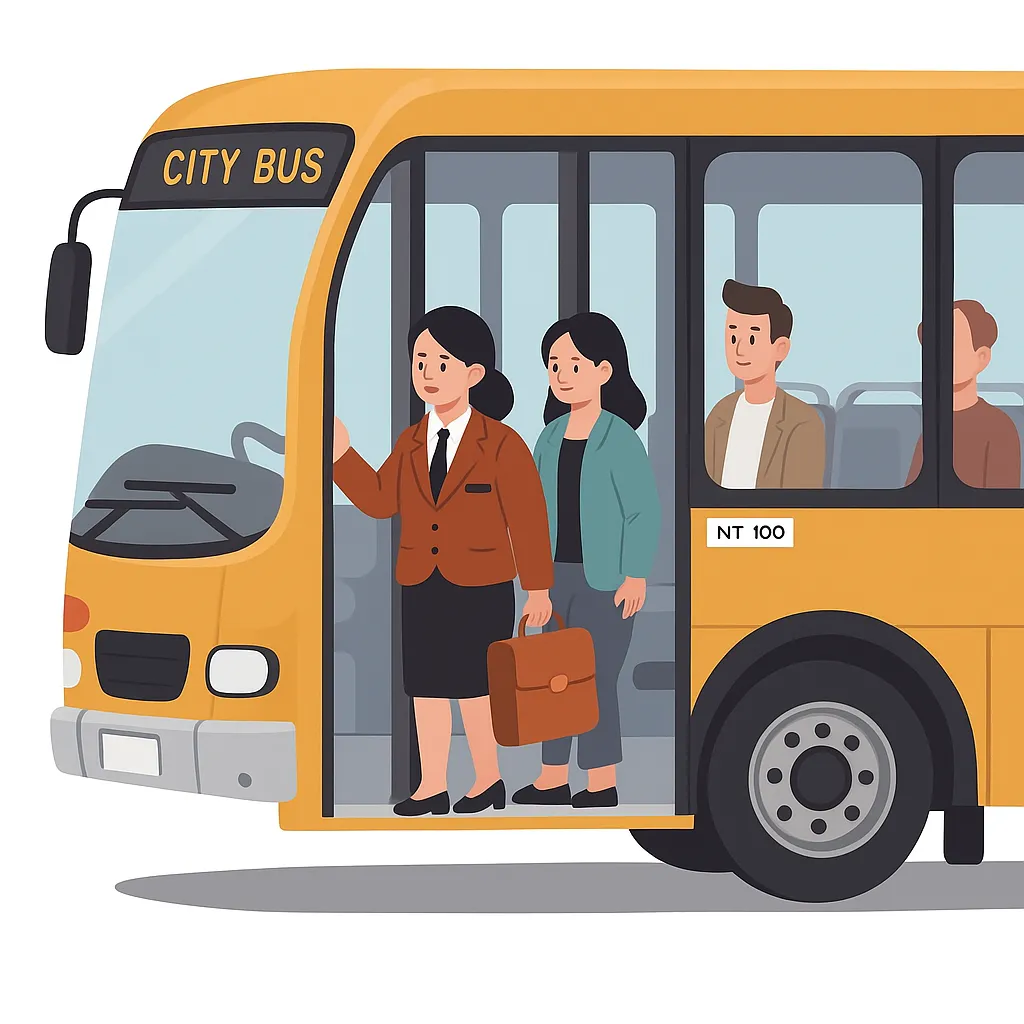 Illustration of a bus driver