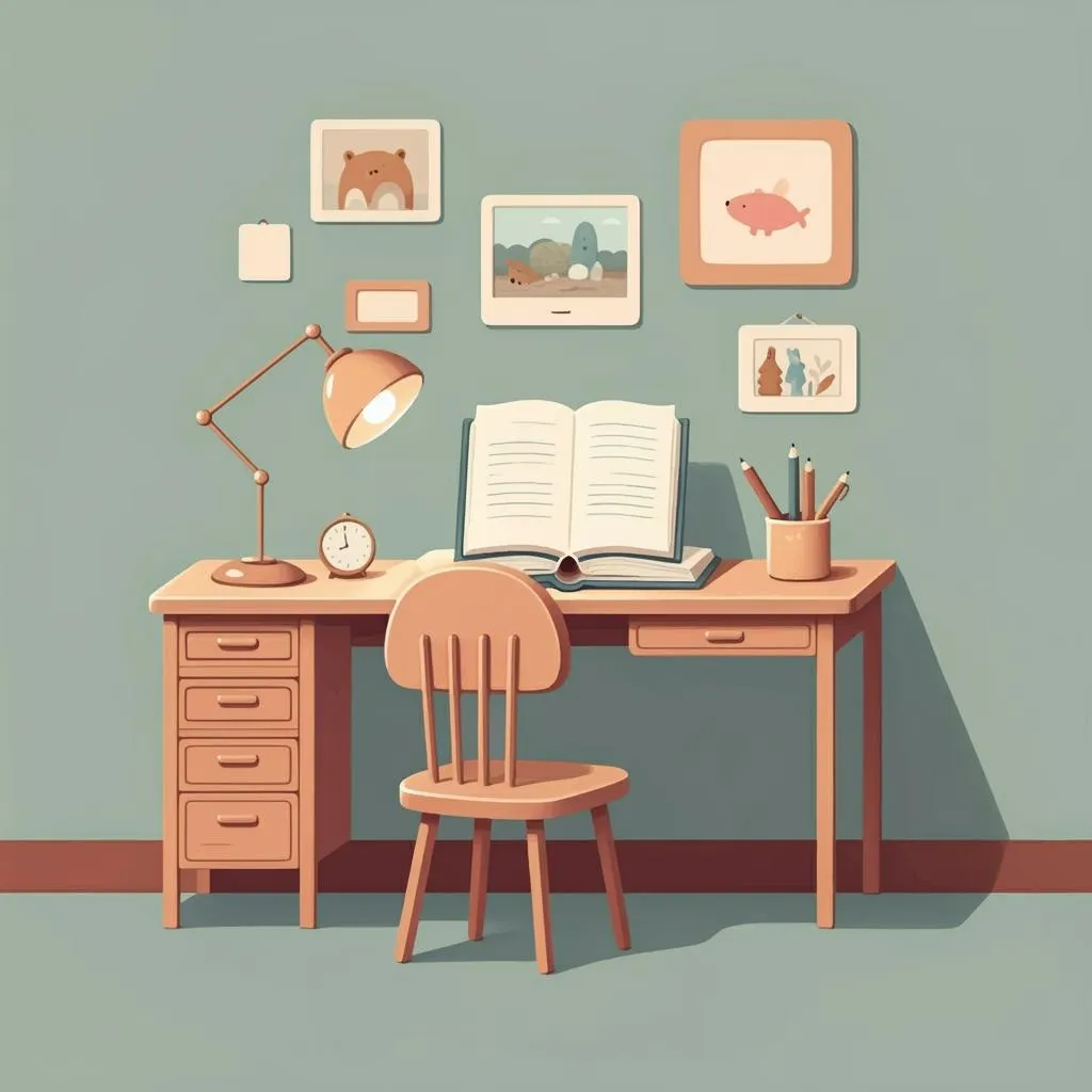 Illustration of a desk