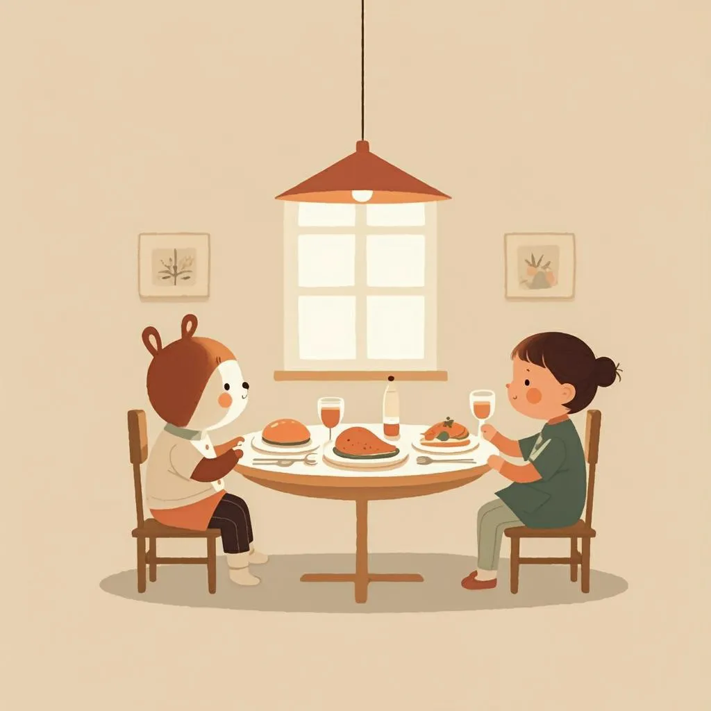 Illustration of dinner
