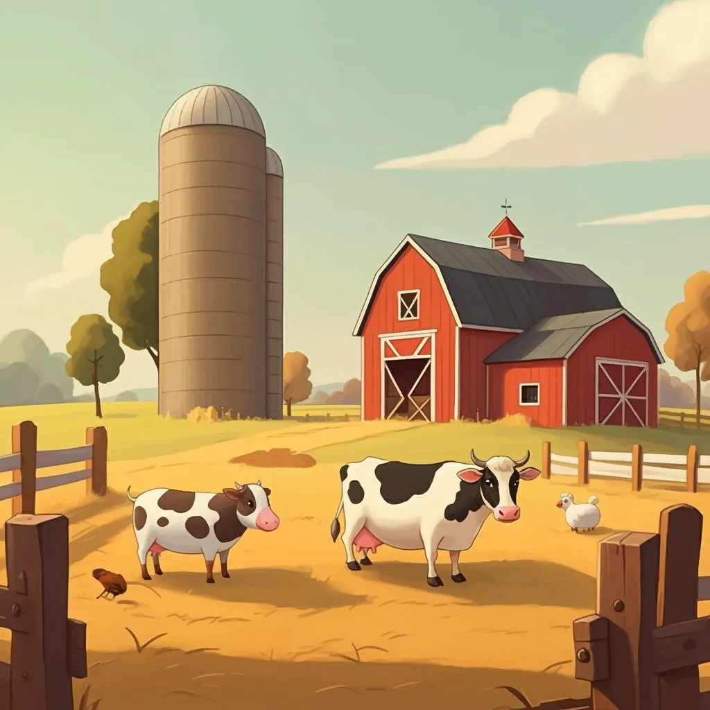 Illustration of a farm