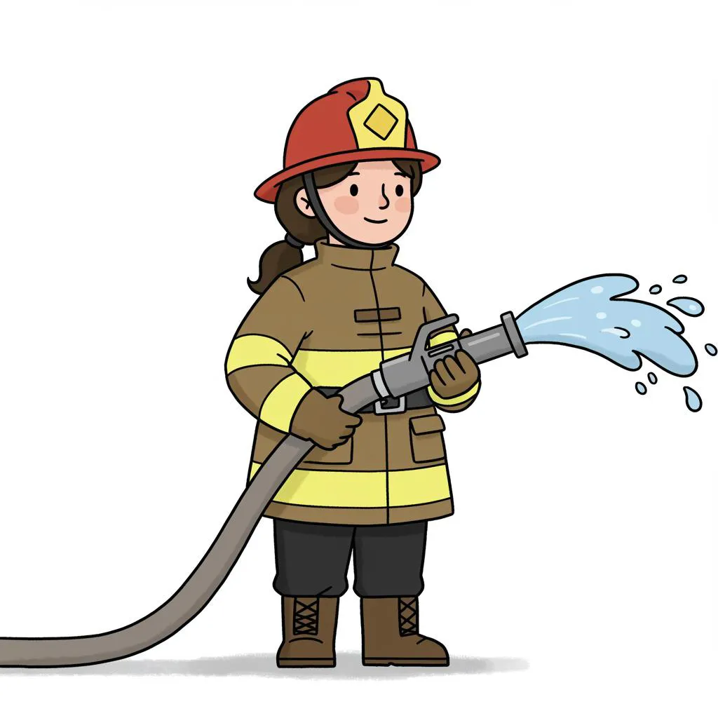 Illustration of a firefighter