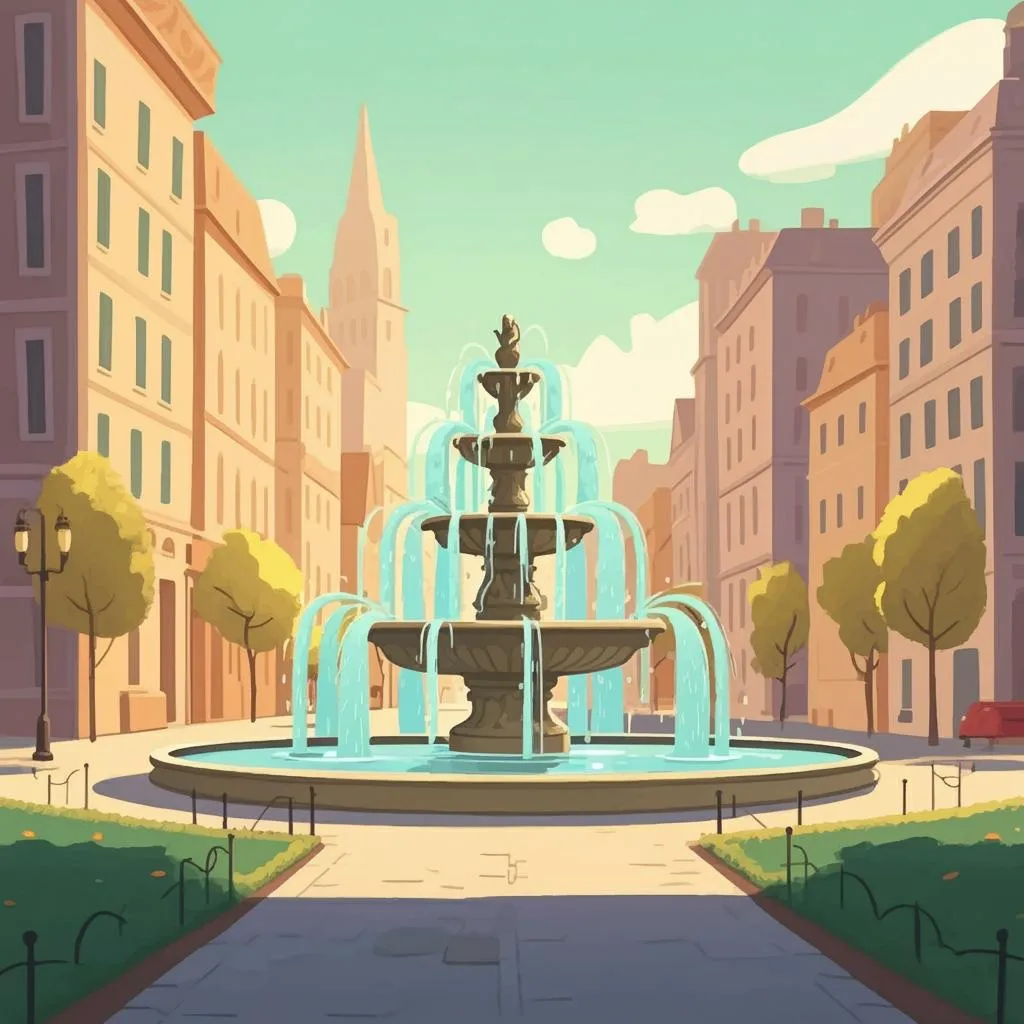 Illustration of a fountain