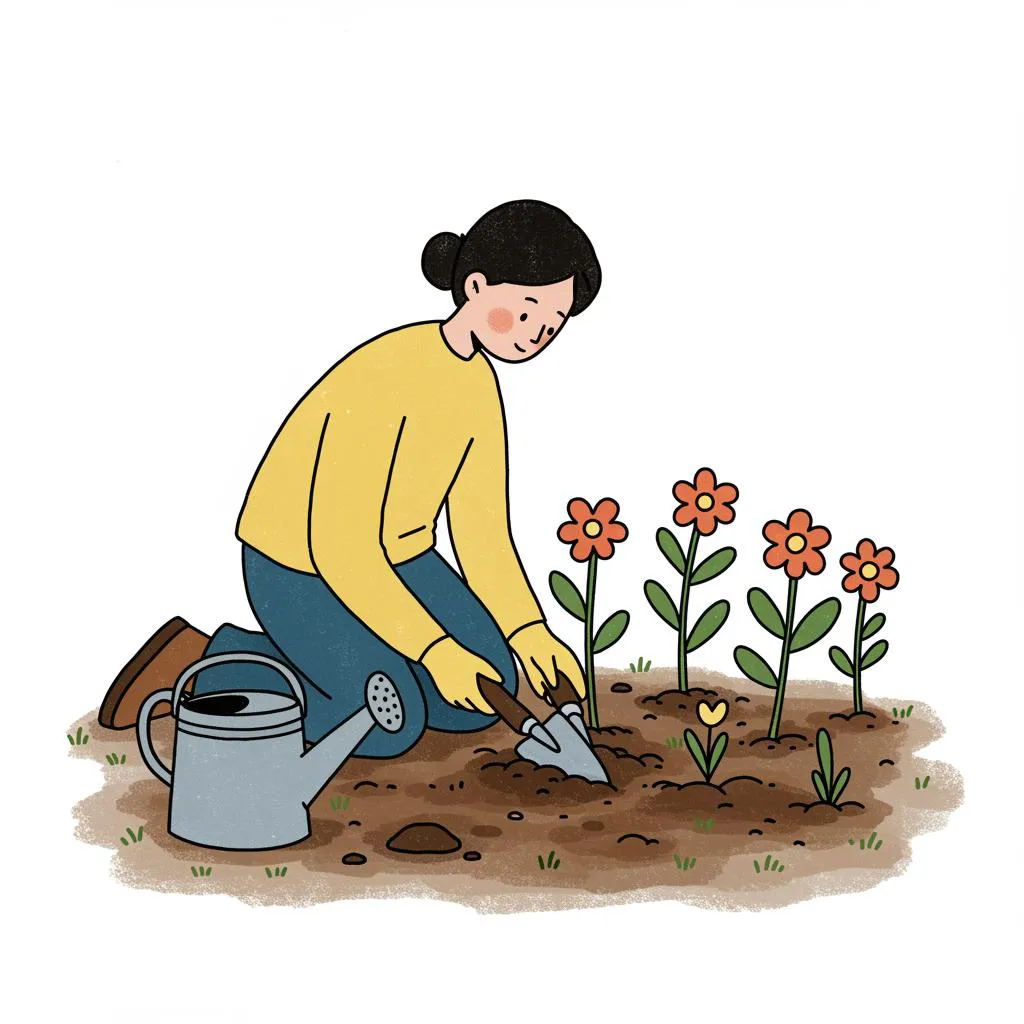 Illustration of a gardener