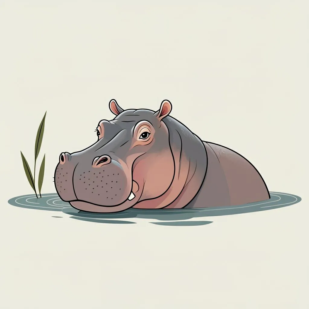Illustration of a hippo