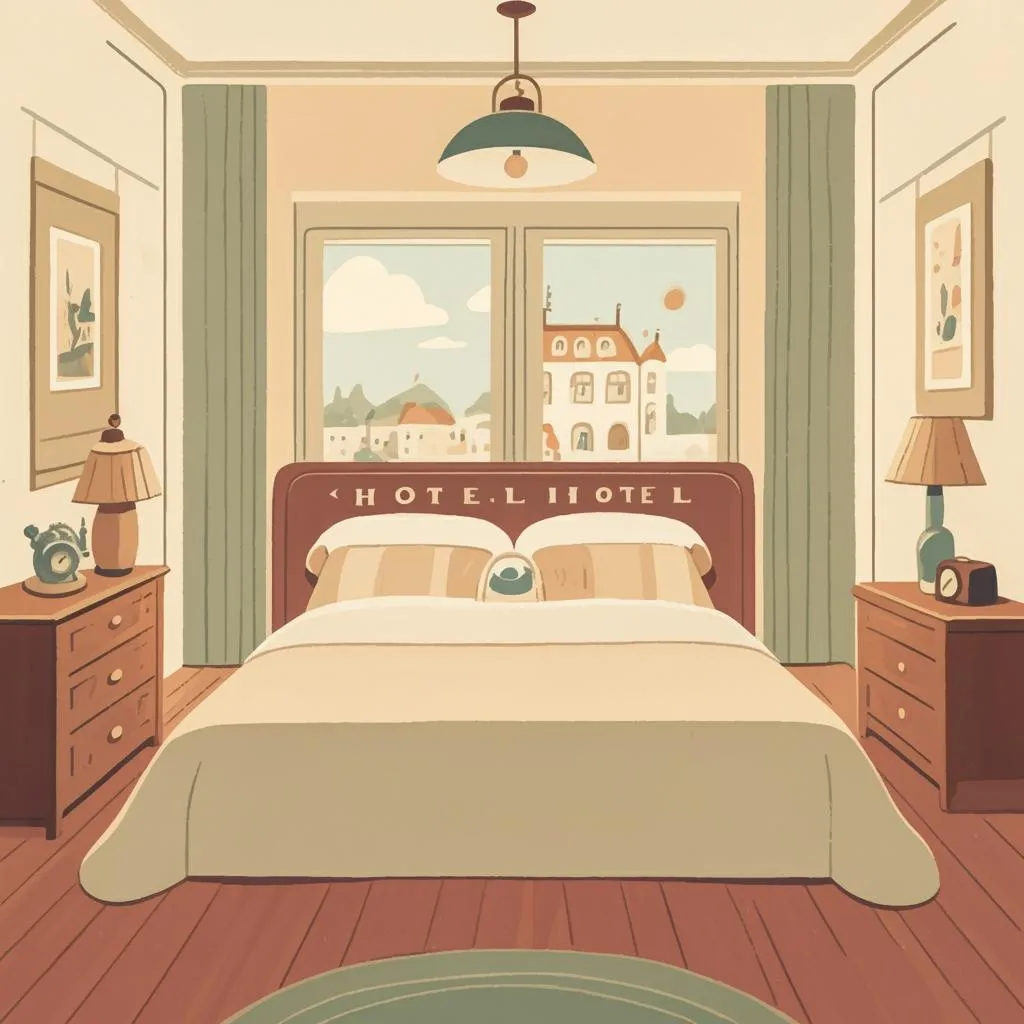 Illustration of a hotel