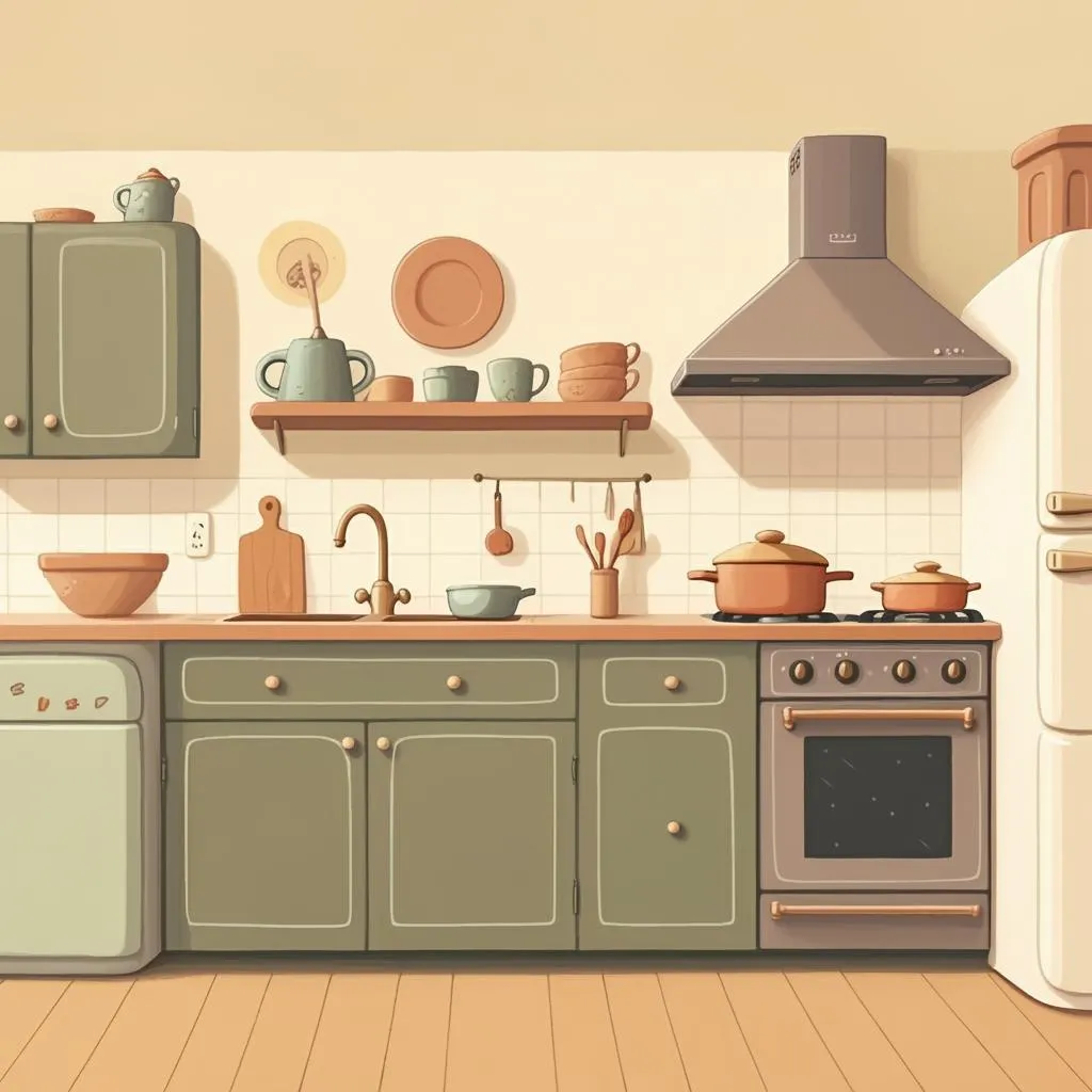 Illustration of a kitchen