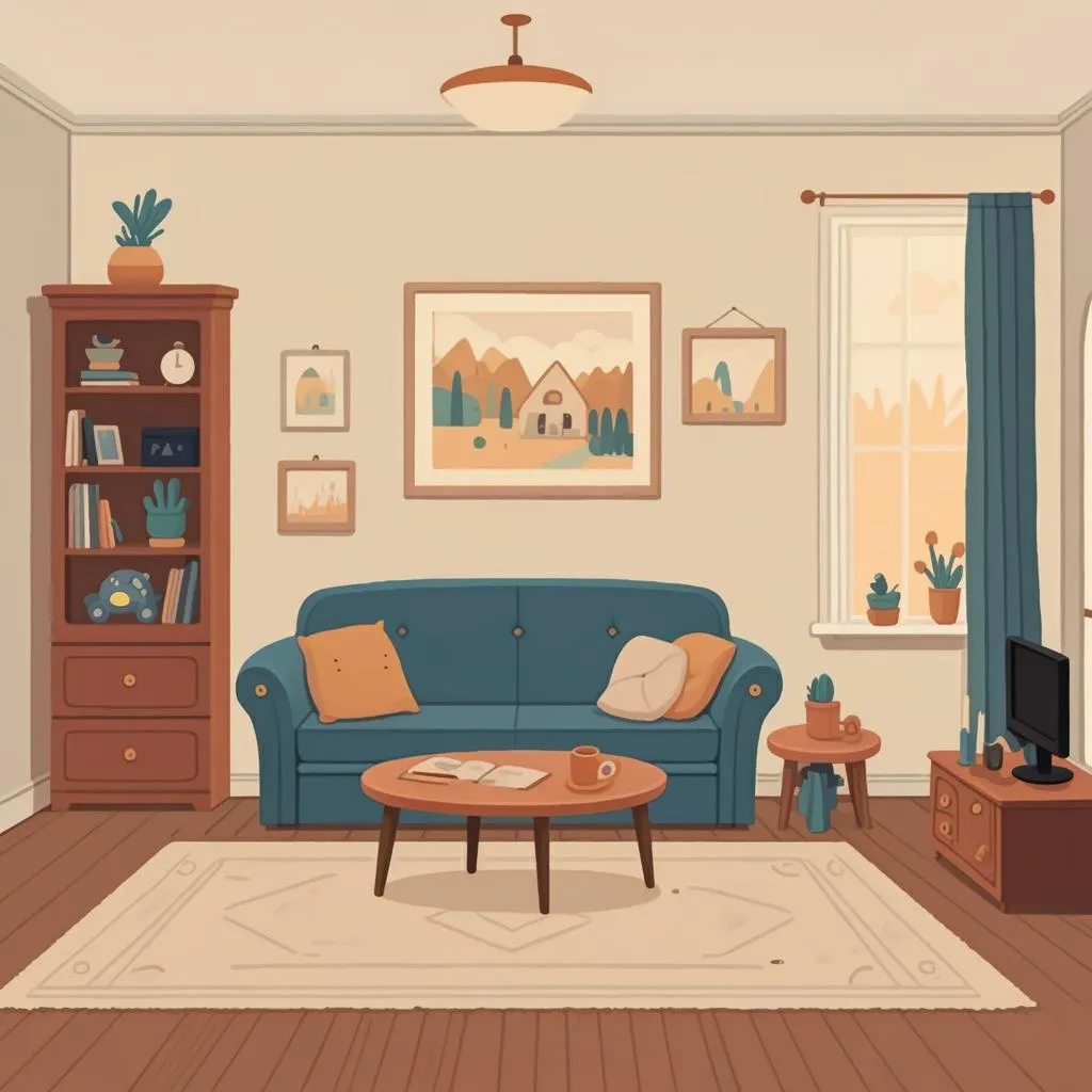 Illustration of a living room