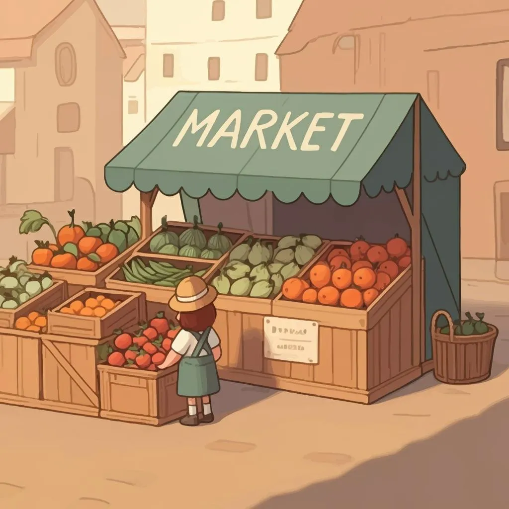Illustration of a market
