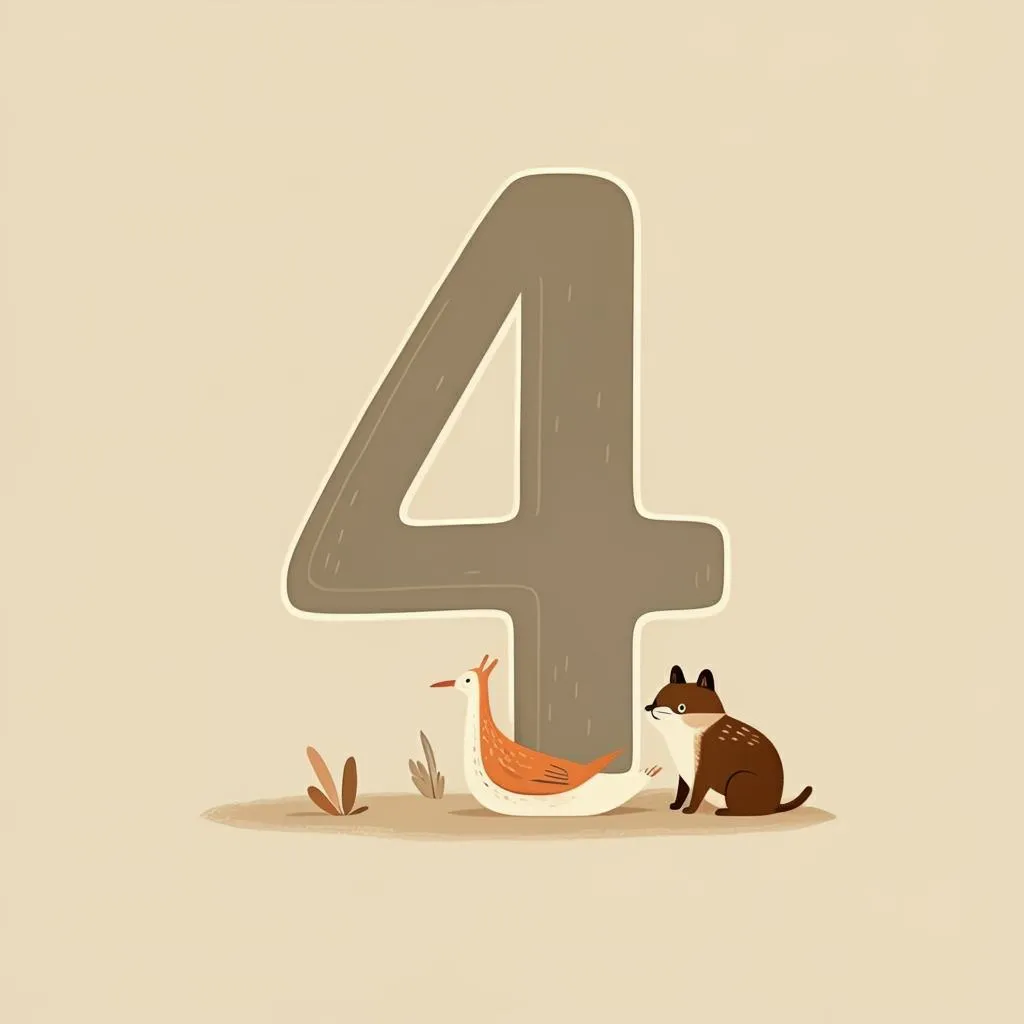 Illustration of number four