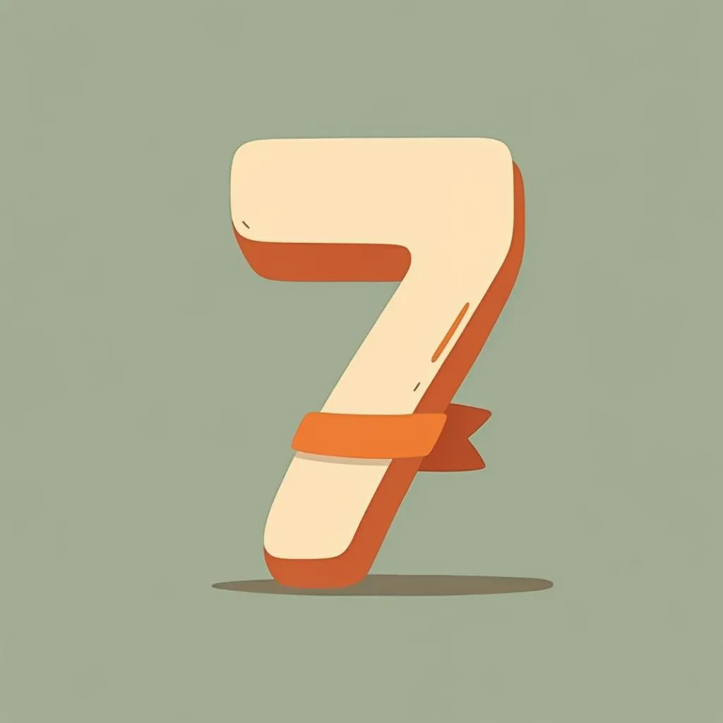 Illustration of number seven