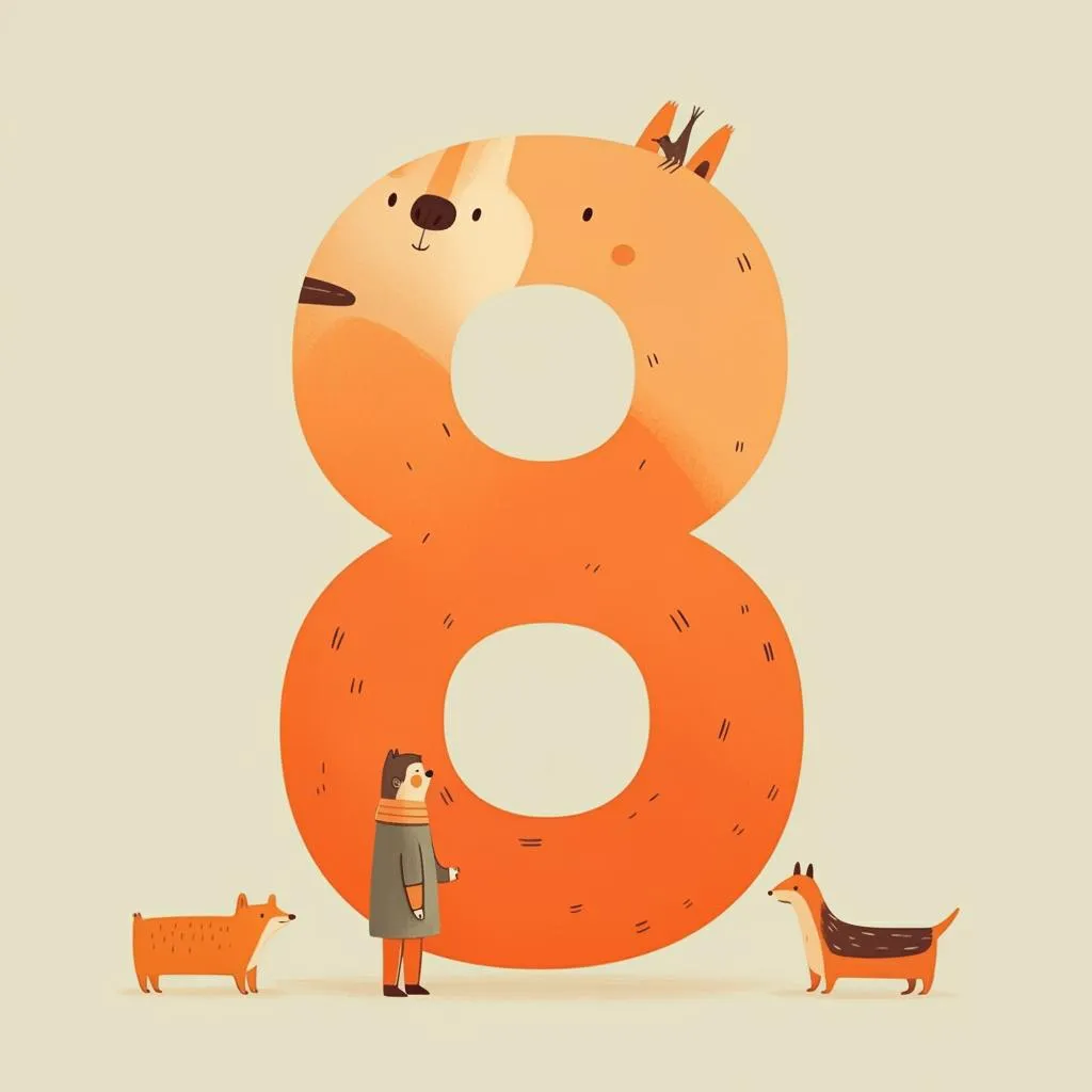 Illustration of number eight