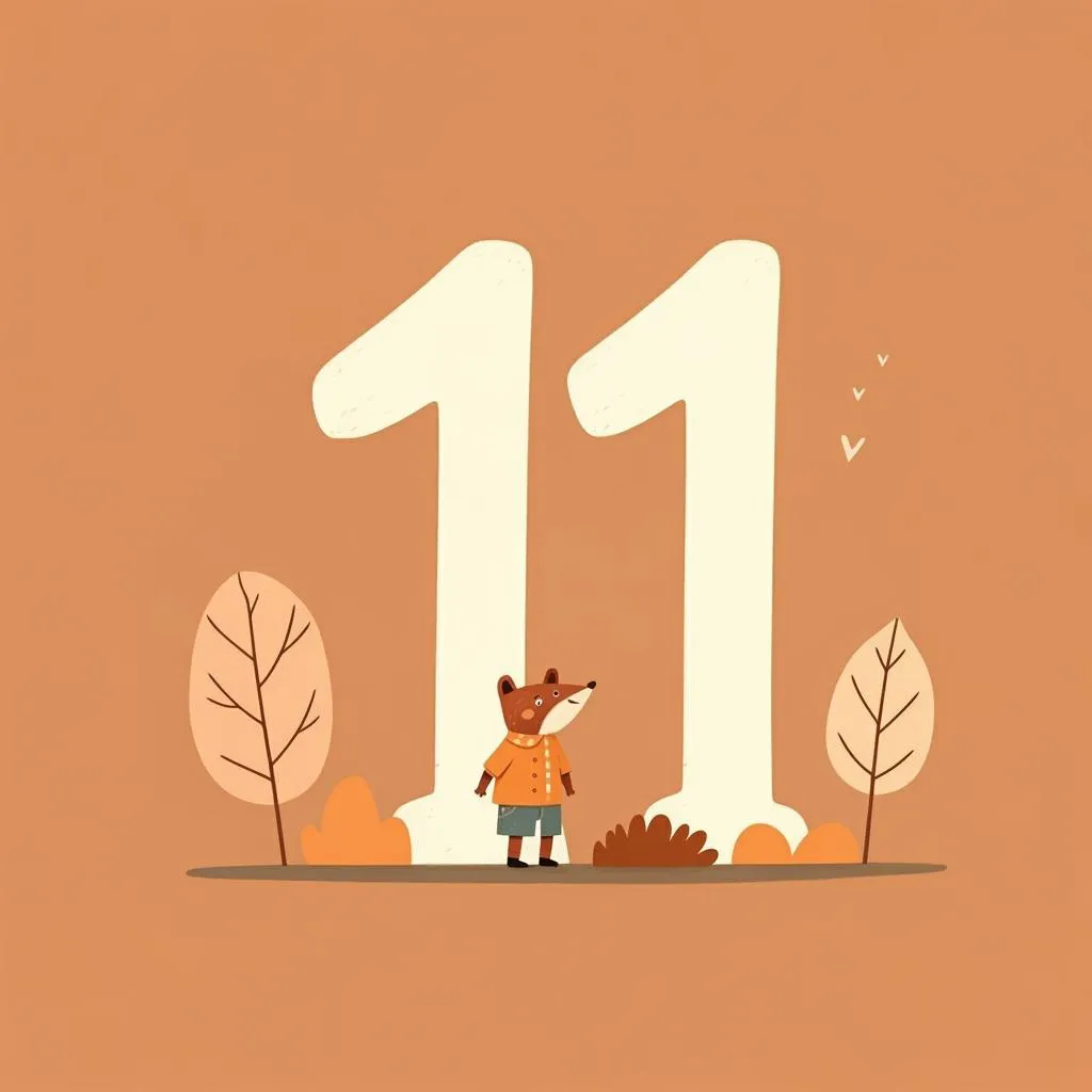 Illustration of number eleven