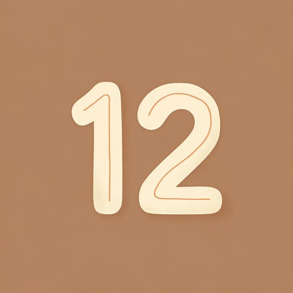 Illustration of number twelve