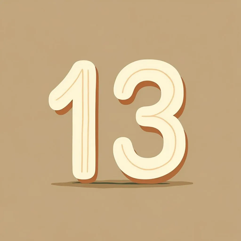 Illustration of number thirteen