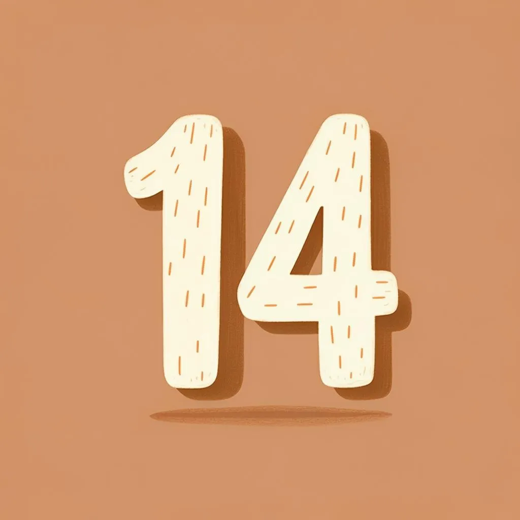 Illustration of number fourteen