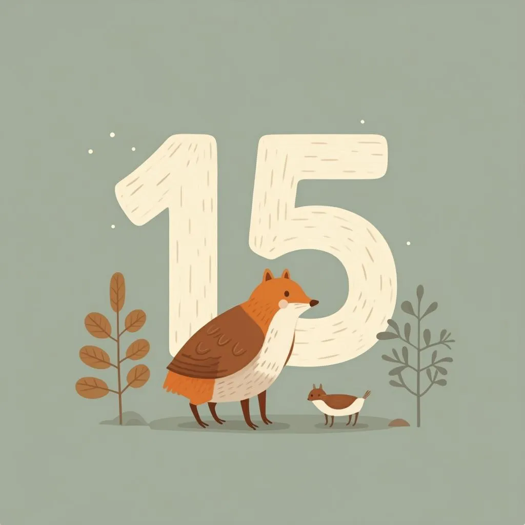 Illustration of number fifteen