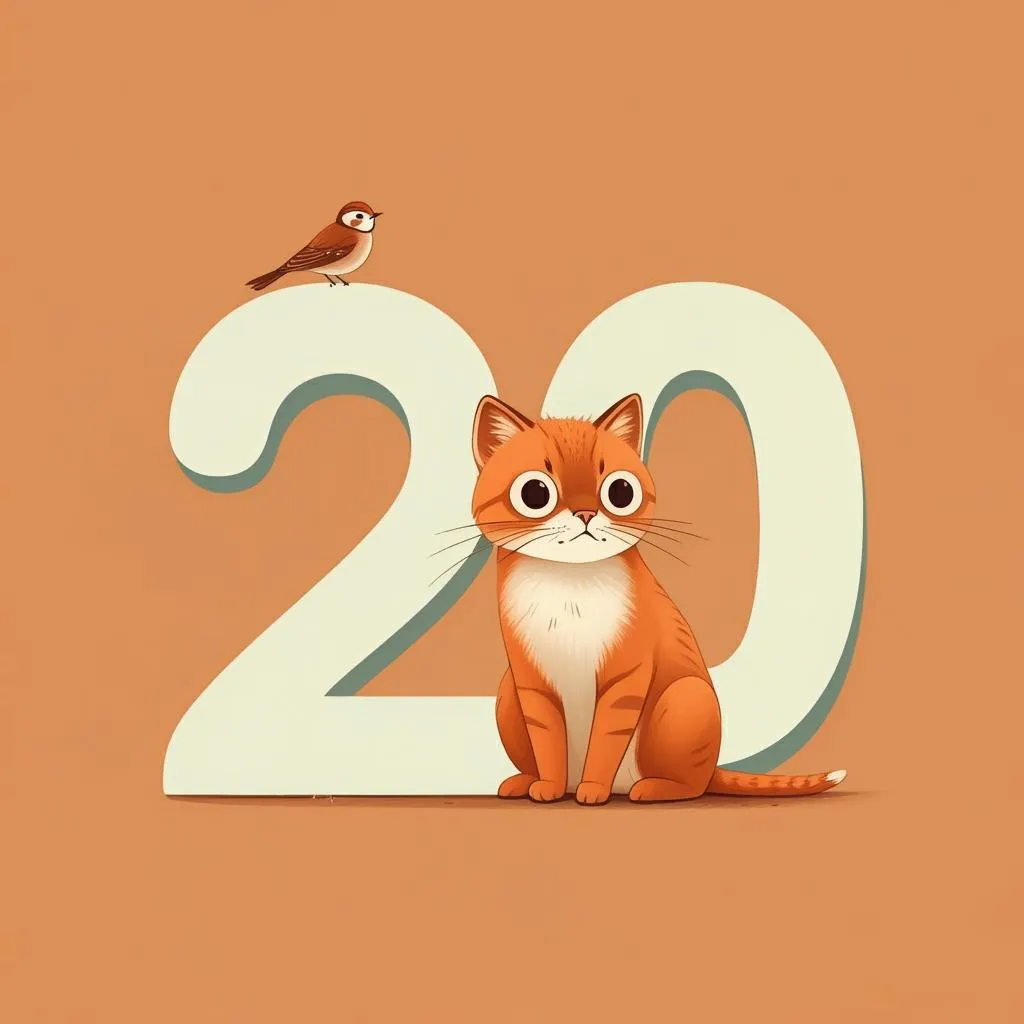 Illustration of number twenty