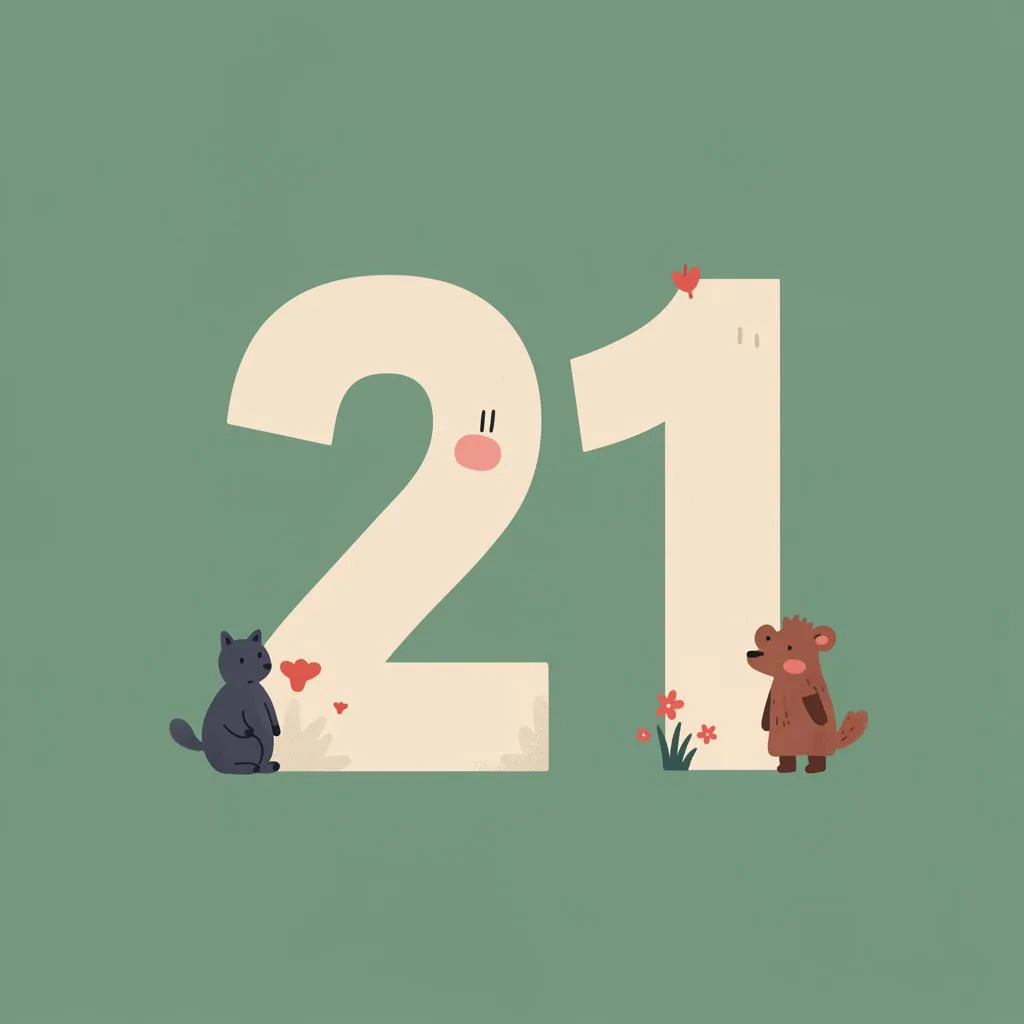 Illustration of number twenty-one