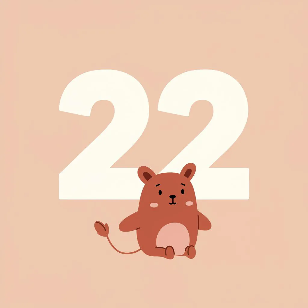 Illustration of number twenty-two