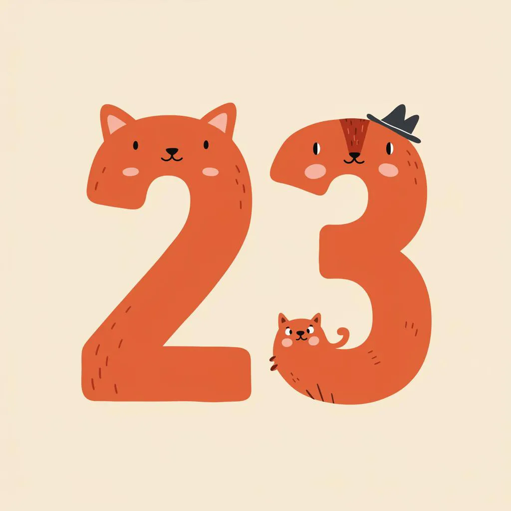 Illustration of number twenty-three