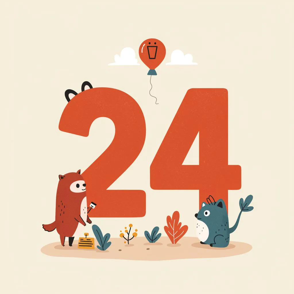 Illustration of number twenty-four