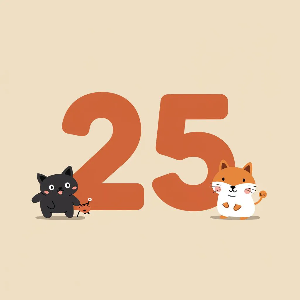 Illustration of number twenty-five