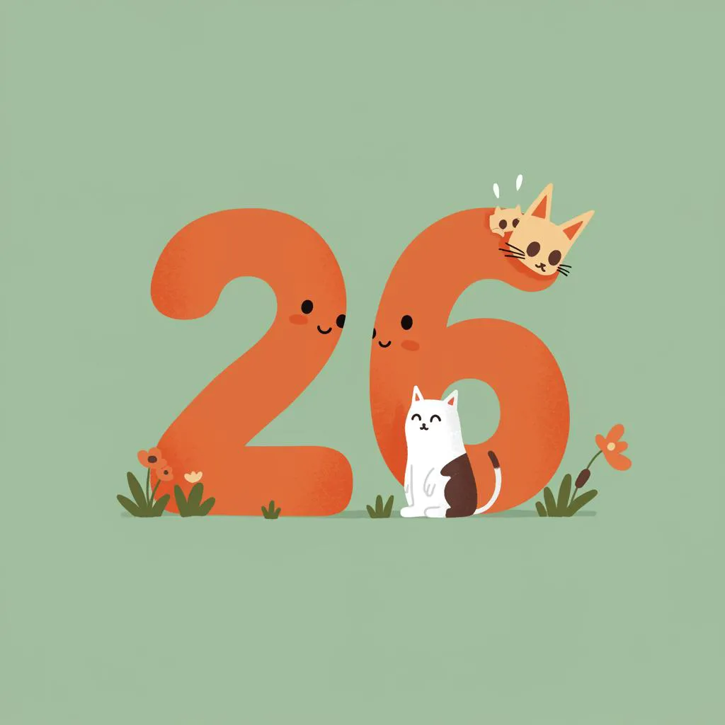 Illustration of number twenty-six