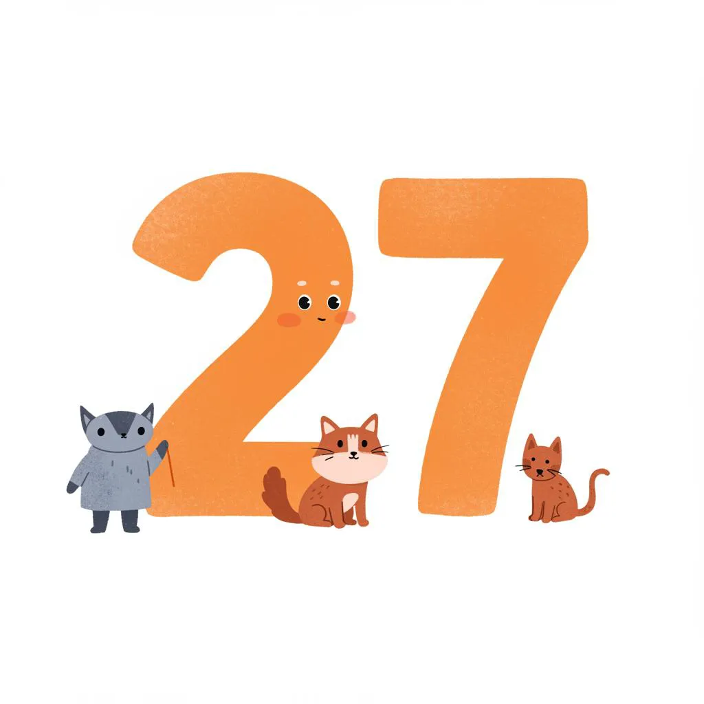 Illustration of number twenty-seven
