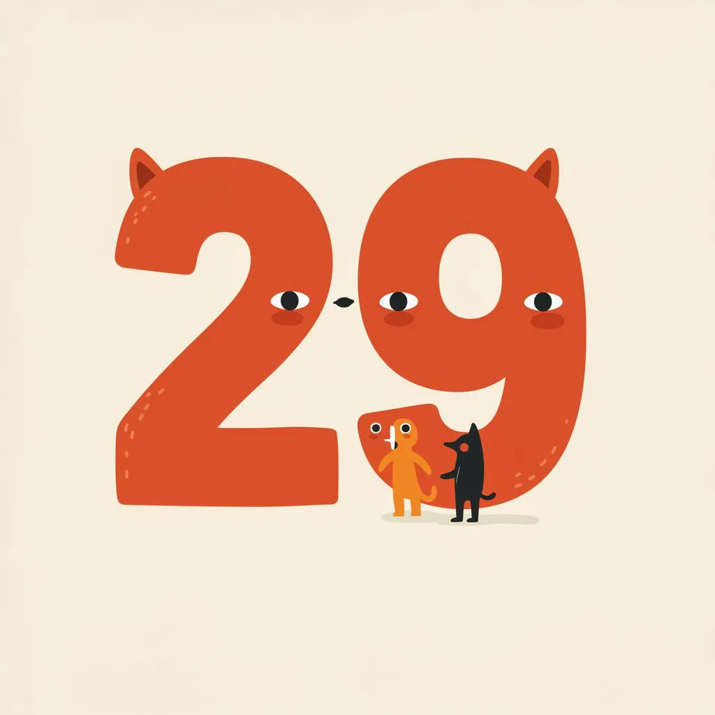 Illustration of number twenty-nine