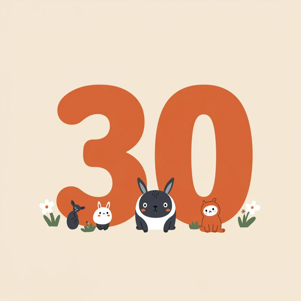 Illustration of number thirty