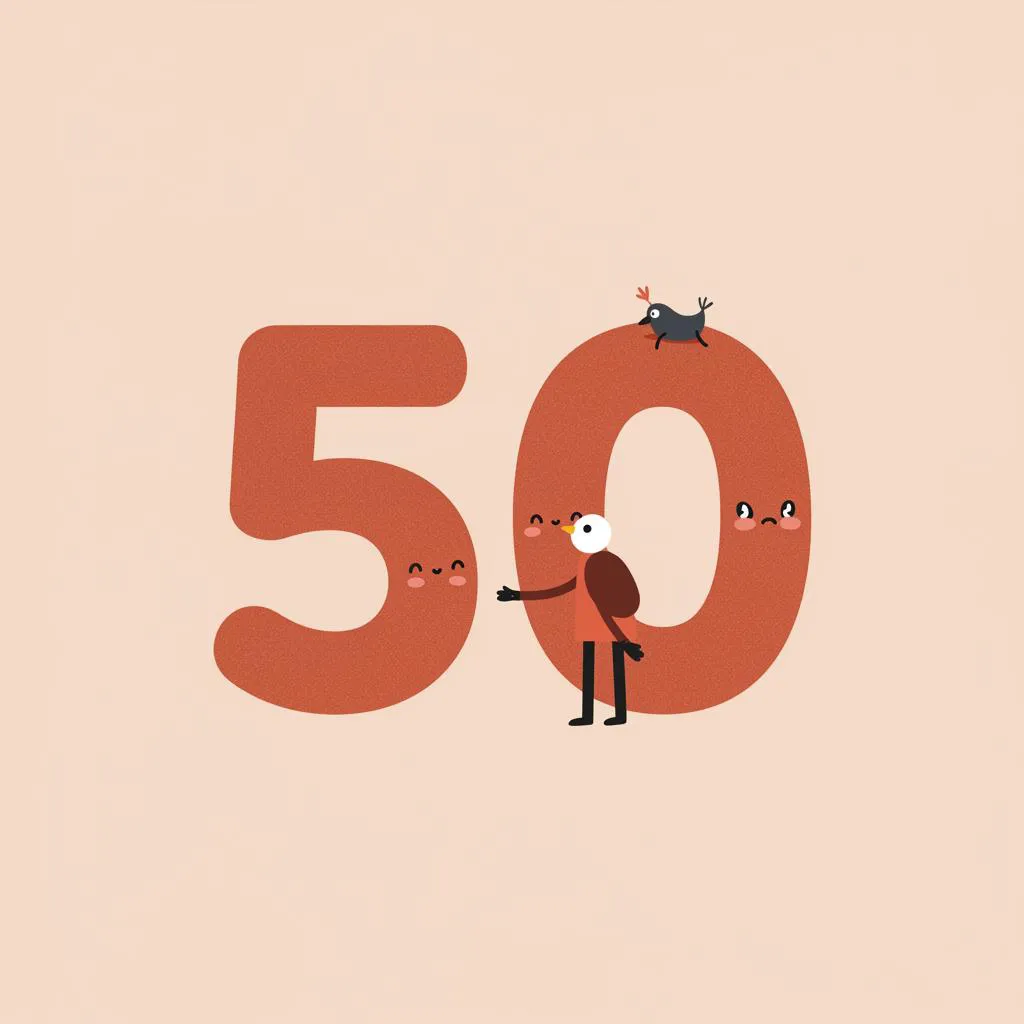 Illustration of number fifty