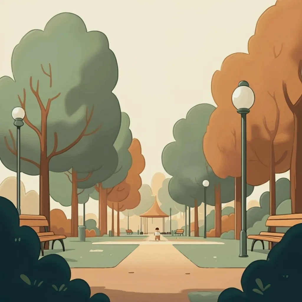 Illustration of a park