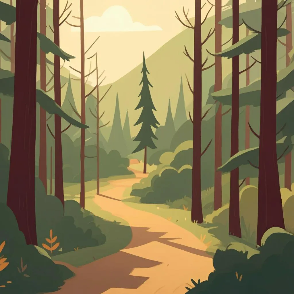 Illustration of a forest path