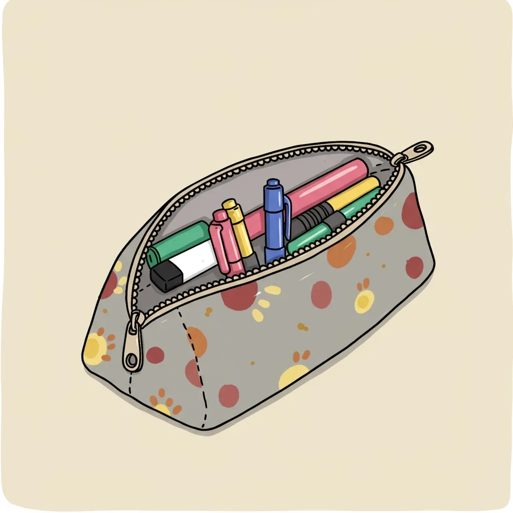 Illustration of a pencil case