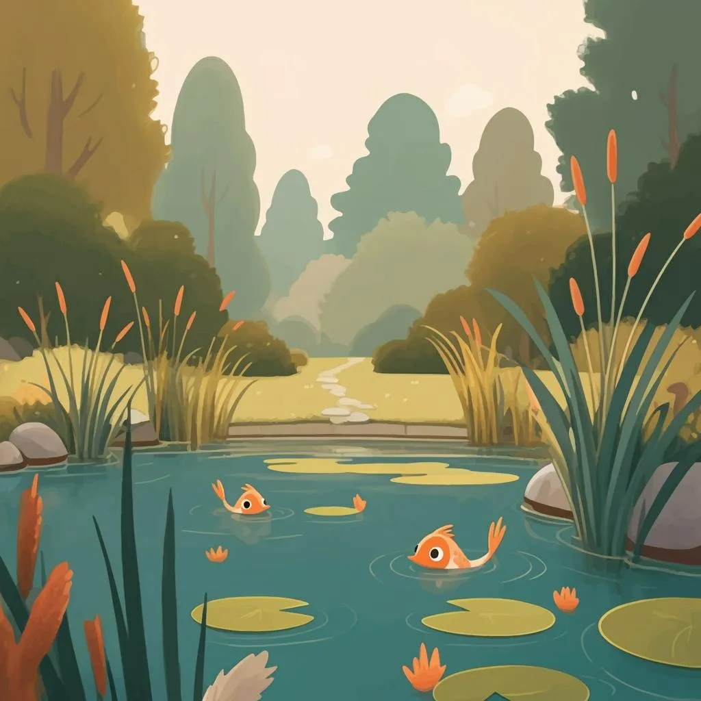 Illustration of a pond