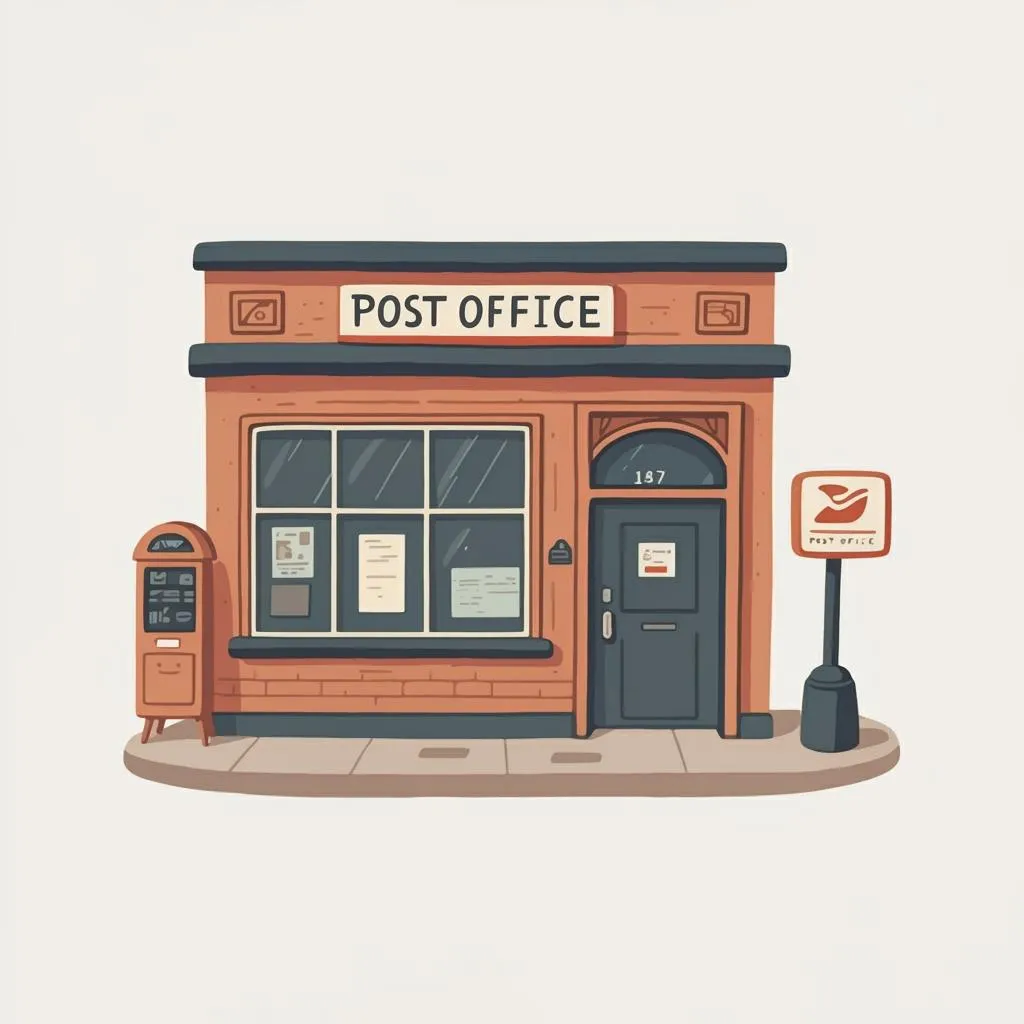Illustration of a post office