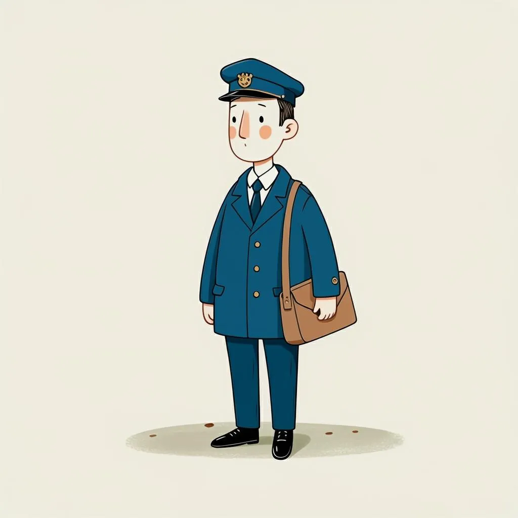 Illustration of a postman