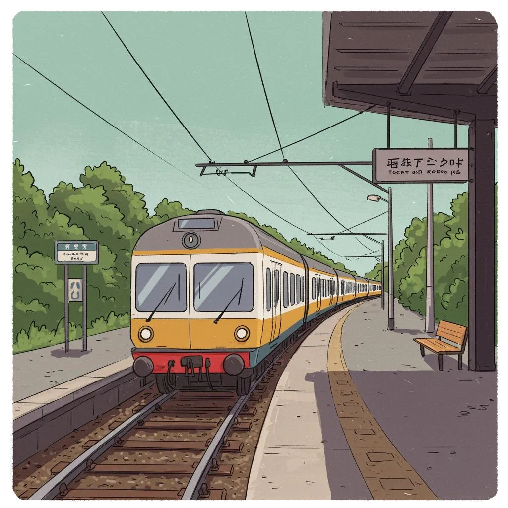 Illustration of a railway station