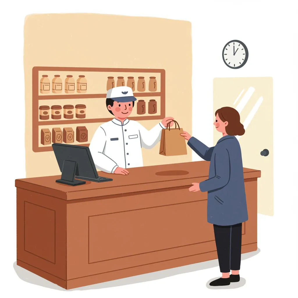 Illustration of a shop assistant