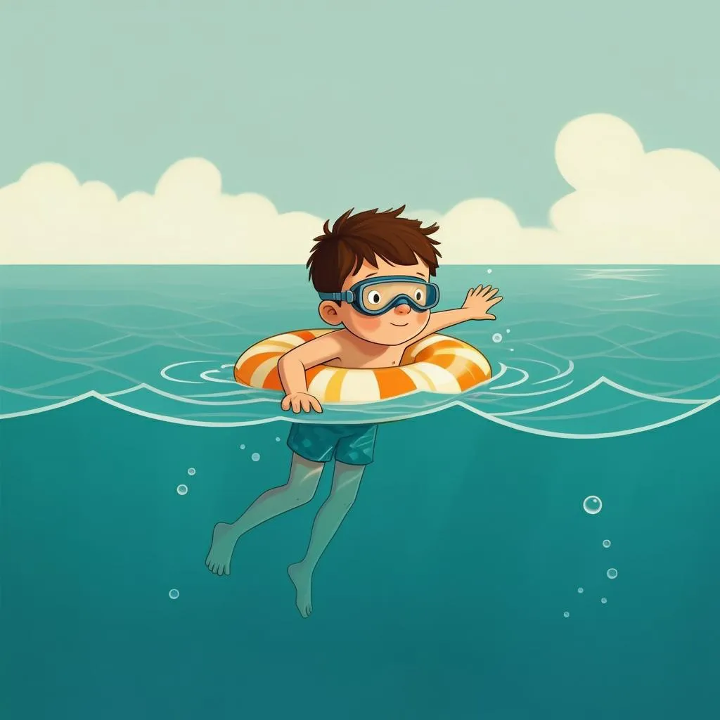 Illustration of swimming