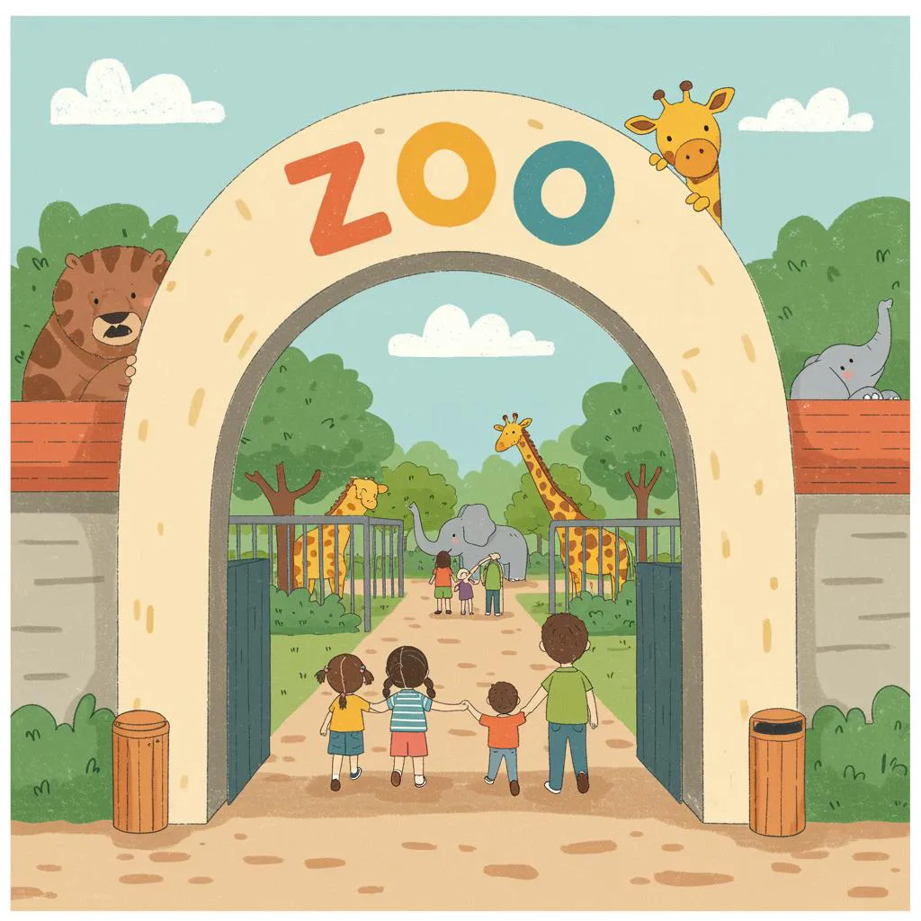 Illustration of a zoo